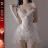 Sexy underwear Sexy pure desire nightdress High sense suspender mesh free perspective clothing Small chest shows big temptation uniform