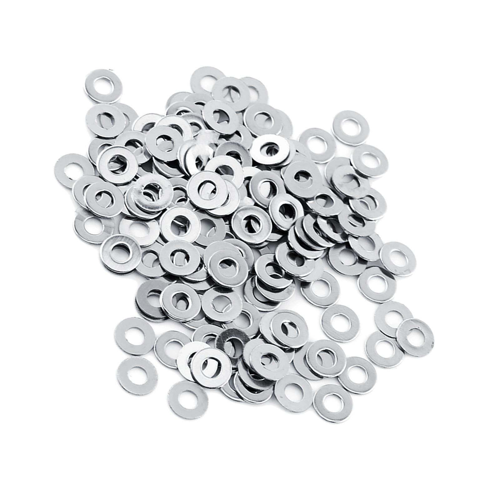 

100pcs 304 Stainless Steel Metric flat Washers Screw Repair Kit Tool M3 M4 M5 M6 M8 M10 (M3)
