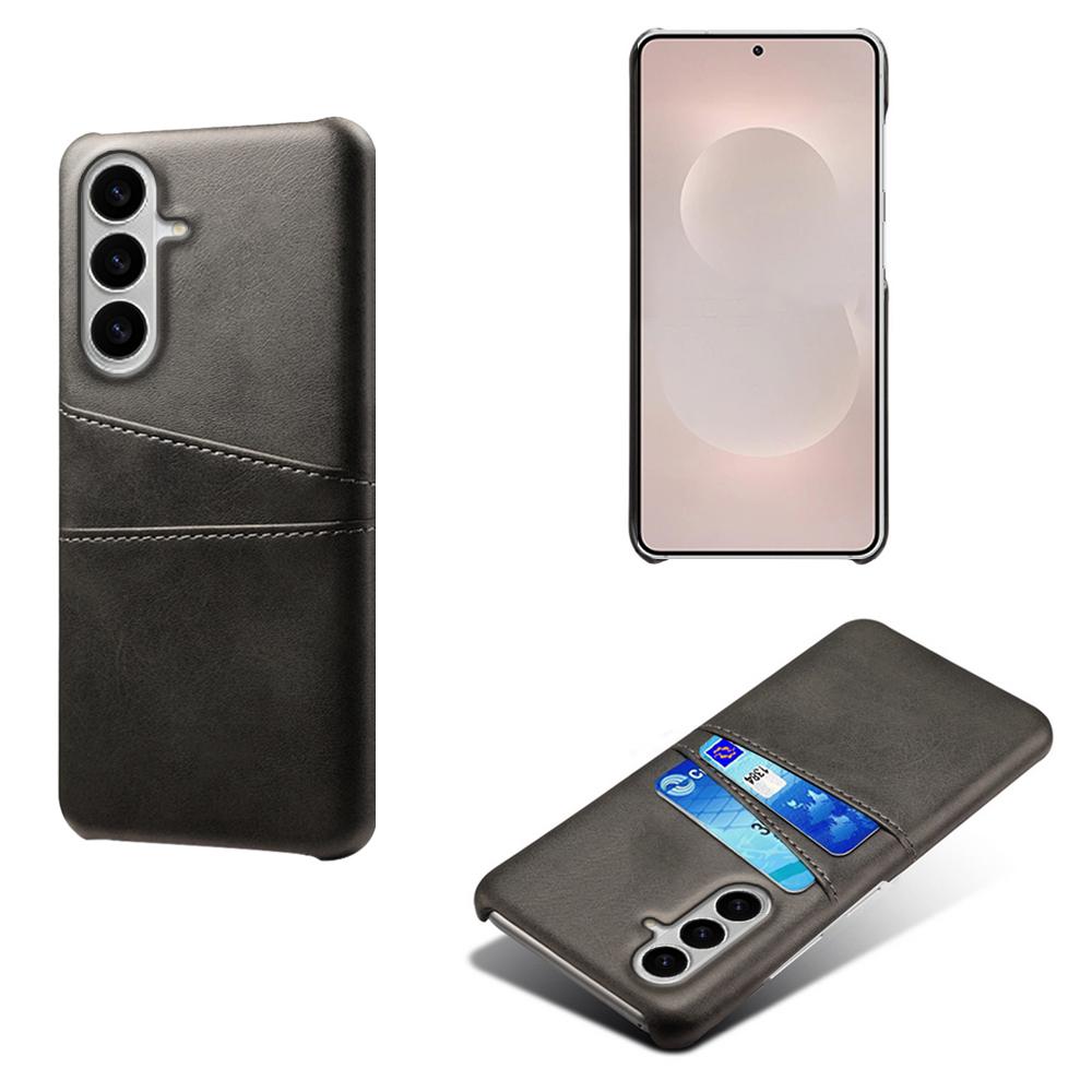 For Samsung Galaxy S26+ Case Dual Card Slots PU Leather + Hard PC Phone Cover