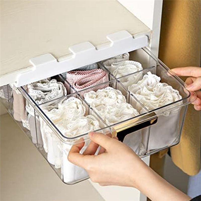M-Modern-Underwear Storage Box PET Underwear Storage Box Hanging Sock Organizer Compartment Sock Under The Table Underwear Bedro