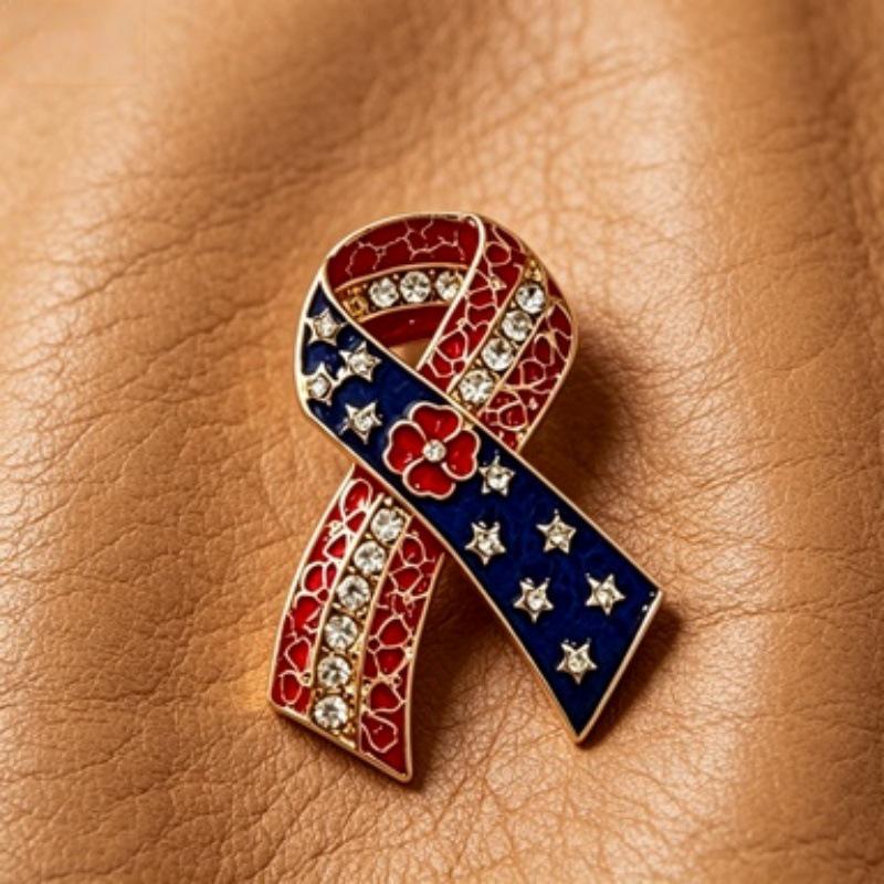 Amerikaanse Vlag Verkiezing Strik Broche - Gestreept Bloem Accessoire