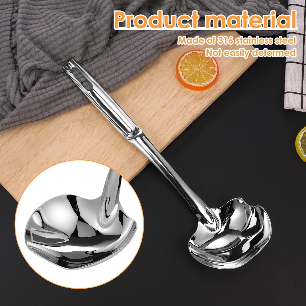 Edelstahl Schöpfkellen Metall Servierlöffel Sieblöffel Hot Pot Ramen Suppenkelle Nudelschöpfer Küchengeschirr Kochutensilien