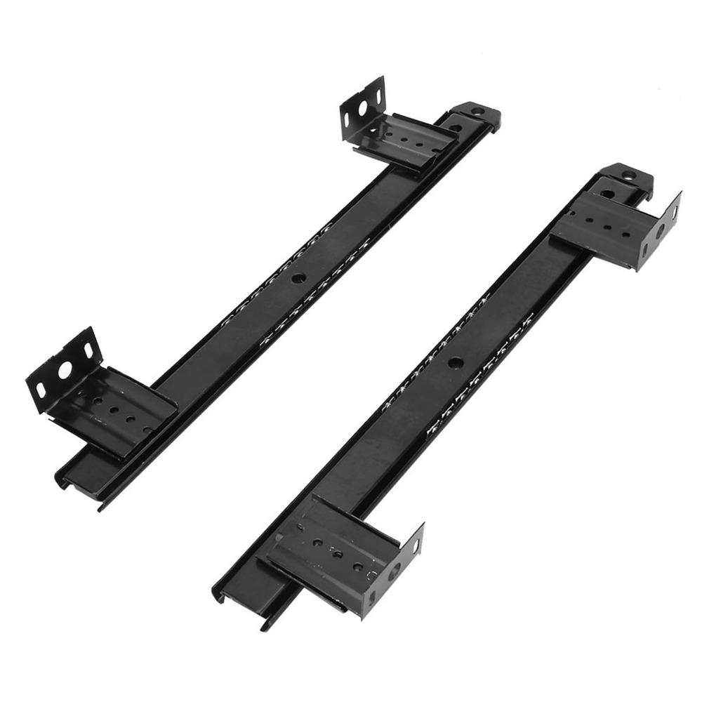 2 Pezzi Binari Scorrevoli per Tastiera in Acciaio Laminato a Freddo Spessorato Nero/Bianco Super Lisci Cuscinetti a Sfera Silenziosi Guide per Cassetti