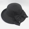Hepburn big edge crimped basin hat bow sunshade straw hat bucket hat fashion sunscreen beach hat elegant sun hat