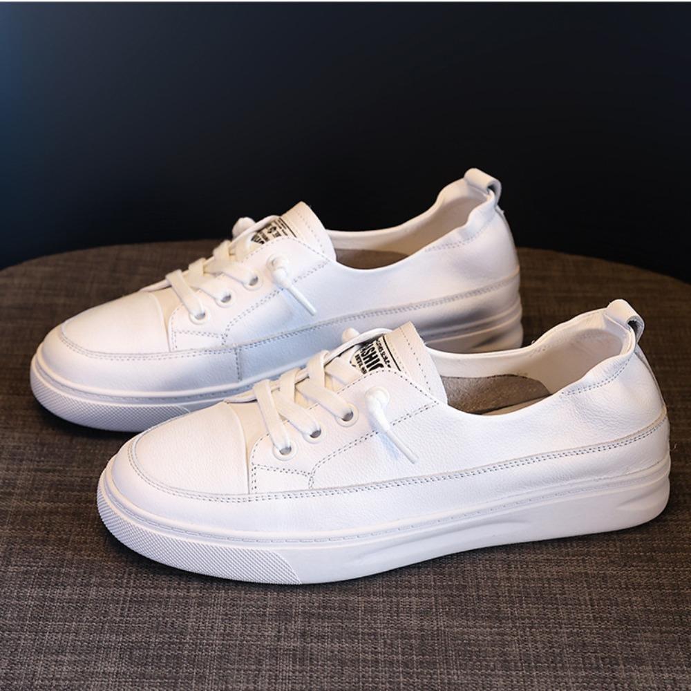 

Leather Flats Shoe Women New Spring Autumn Comfortable Breathable Leather Flat Platform Shoes Sneakers Woman Ladies Shoes 42