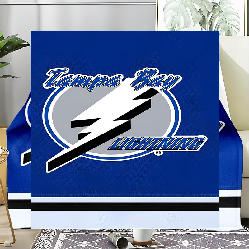 Bay Lightning Hockey Blanket Flannel Throw for Sofa, Indoor, Camping, Living Room, Office, Chair, And Bed Soft Birthday Gift