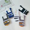 Socks Men'S Color Matching Double-Needle Medium Tube Socks Thickened Thermal Cotton Socks Trend Sweat-Absorbing Men'S Socks Zhuji