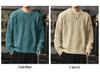 Men's Heavyweight Winter Cable Knit Pullover Sweater - Thick, Warm, Versatile Round Neck Knitwear