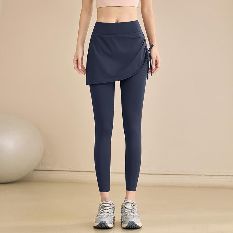 High-Waisted Tummy-Control Two-in-One Yoga Skirt Pants for Women - Plus Size, Anti-Exposure, Ideal for Pilates and Running