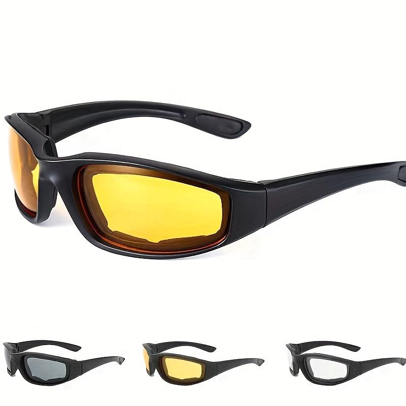 1pc Sports Glasses Combo, Windproof Cycling Eyewear Outdoor Glasses With Yellow & Grey Lenses Durable Frame Athletic Accessories