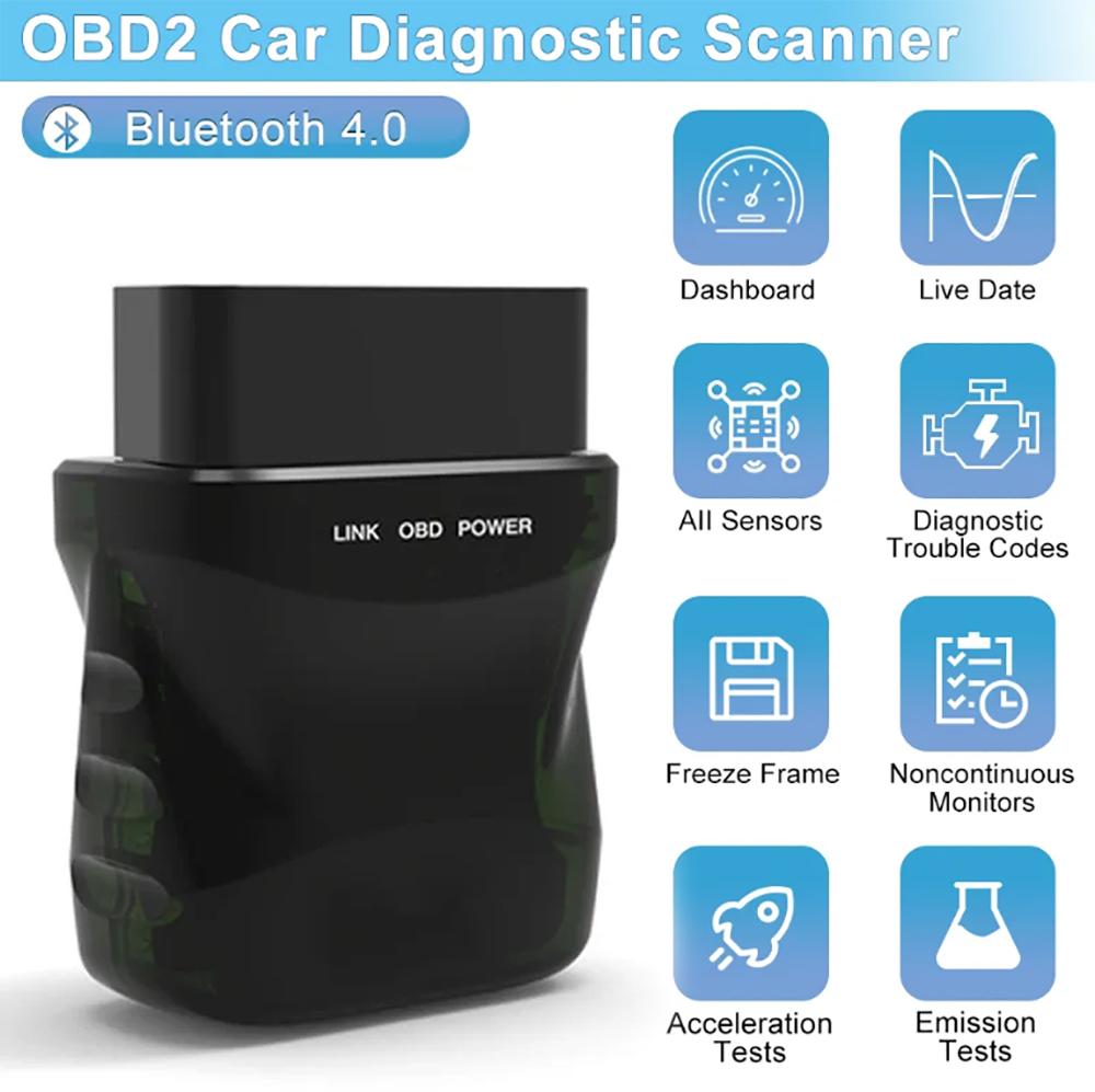 ELM327 NEW Bluetooth 4.0 EOBD/OBD II Scanner Code Reader Clear Error Diagnostic Tool Check Engine Light For IOS/Android/PC
