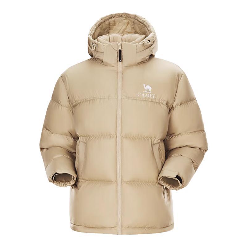 Camel Unisex 700-Fill Power Hooded Down Puffer Jacket