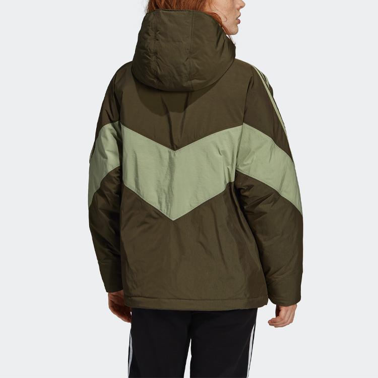 Adidas Originals Puffer Jackets Women's Green Hooded Moderate Other ED6590