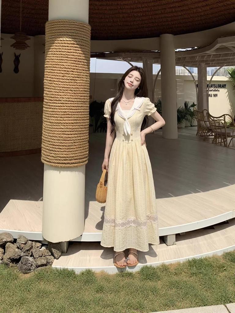 Plus Size Women's Summer College Style Slimming Long Dress
