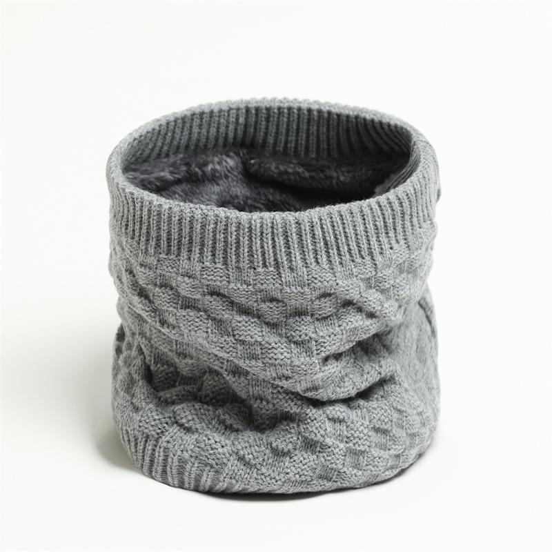 New Checkered Velvet Autumn Winter Scarf Men Women Warm Soft Neck Protection Head Cover Solid Color Knitted