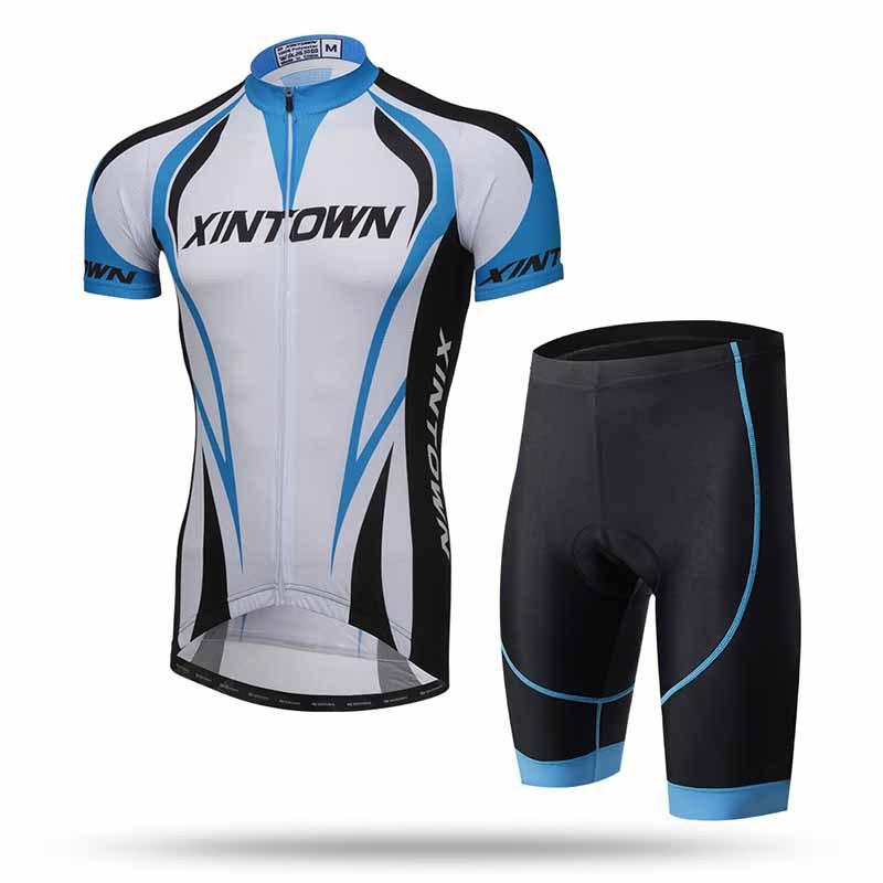 XINTOWN Mens Short Sleeve Cycling Jersey Set Breathable Clothing