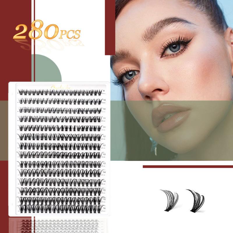 Natural Cluster Feather Lash Kit Segmented Eyelash Lash Glue Eyelash Grafting Kit Lash Extension Essential With Mix Effortless