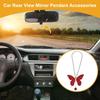 Partuto 1pcs Artificial Crystal Butterfly Car Car Mirror Pendant Accessories Car Hanging Ornament Red