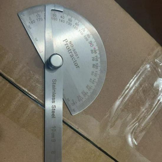 High-Precision Stainless Steel Protractor & Angle Gauge with Double Arm for Industrial Measurements 15 cm