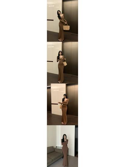 Chic Women's Hip-Hugging Fishtail Dress: Waist-Cinching, Slimming Over-the-Knee Skirt for Spring & Autumn