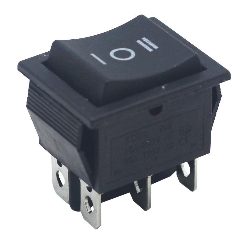 KCD4 Rocker Switch: 16A 250V, 6-Pin, 3-Position Power Button for Electric Heater/Welder
