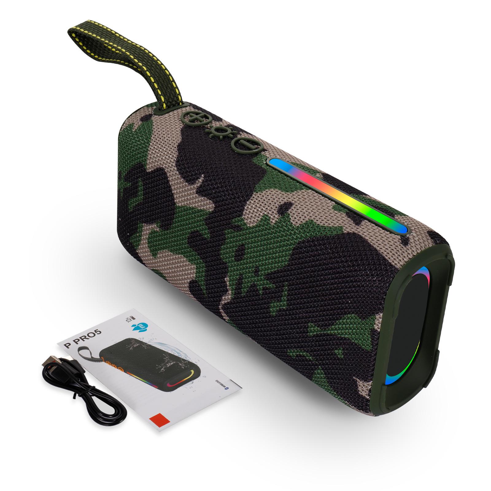 

Беспроводной Bluetooth-динамик с подсветкой RGB, портативная карта сабвуфера, аудио армия зеленый