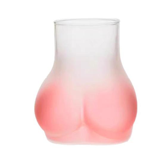 450ML Butt-Shaped Glass Cup, Novelty Drinking Glass, Funny Body Art Whiskey Coffee Cup for Bachelor Bachelorette Party Supplies, Home Bar Decor