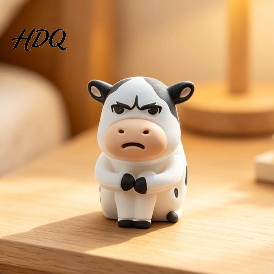 Resistant To High Temperature Decor Cute Straw Hat Cow Car Ornament Creative Desktop Figurine Healing Style Ornaments with Hat Cartoon Dashboard