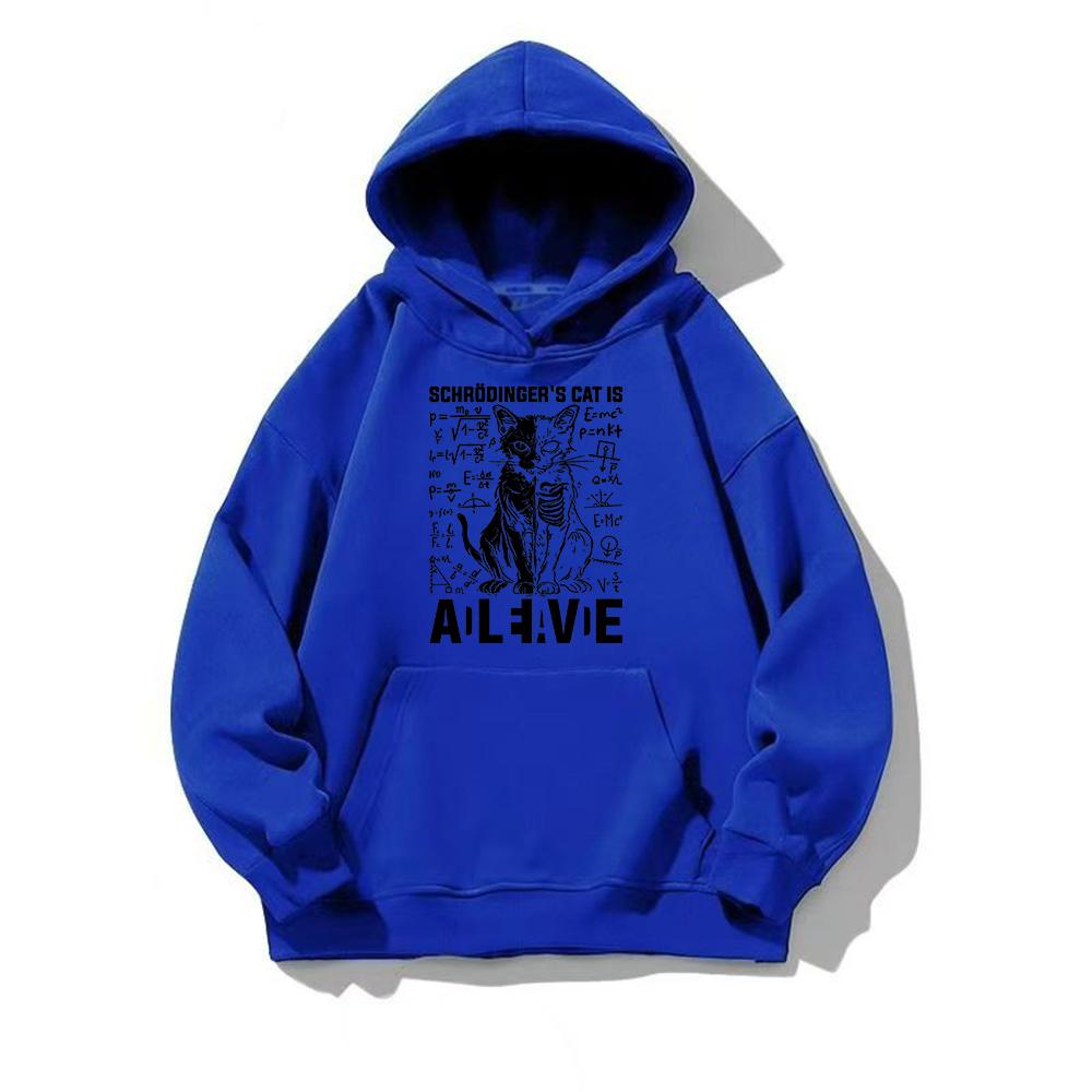 Schrödingers Katze Tot und Lebendig Physik Hoodie Herren Damen Ästhetische Sweatshirts Herbst Übergroße Pullover Kreativer Harajuku Hoodie