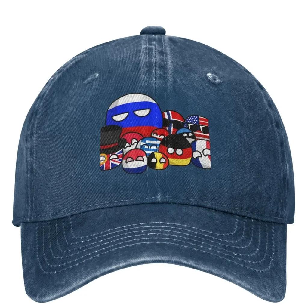 CountryBalls Džínová Baseballová Čepice Venkovní Sport Hip Hop Táta Klobouky Jaro Ženy Unisex yk Retro Ochrana proti Slunci Snapback Čepice