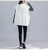 Spring and Autumn Women's Plus-Size Vest Casual Loose Hooded Vest Cardigan Sweatshirt Vest Outerwear