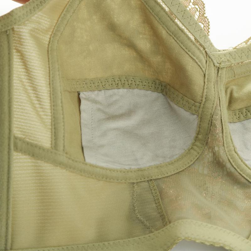 Damen Vollschalen-Spitzen-BH ohne Bügel, atmungsaktive Unterwäsche in großen Größen, Push-up-BH