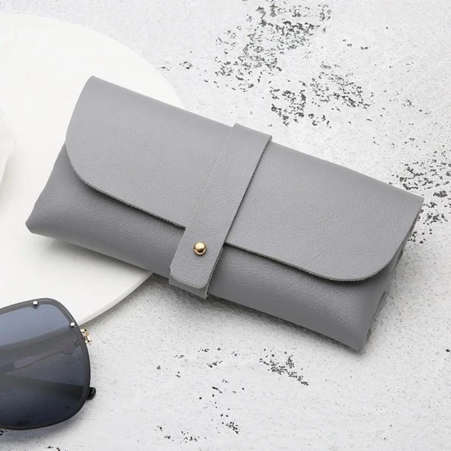 1 Pcs Women's Leather Eyeglasses Case Soft Portable Sunglasses Storage Bag Fashionable Glasses Case Accessory