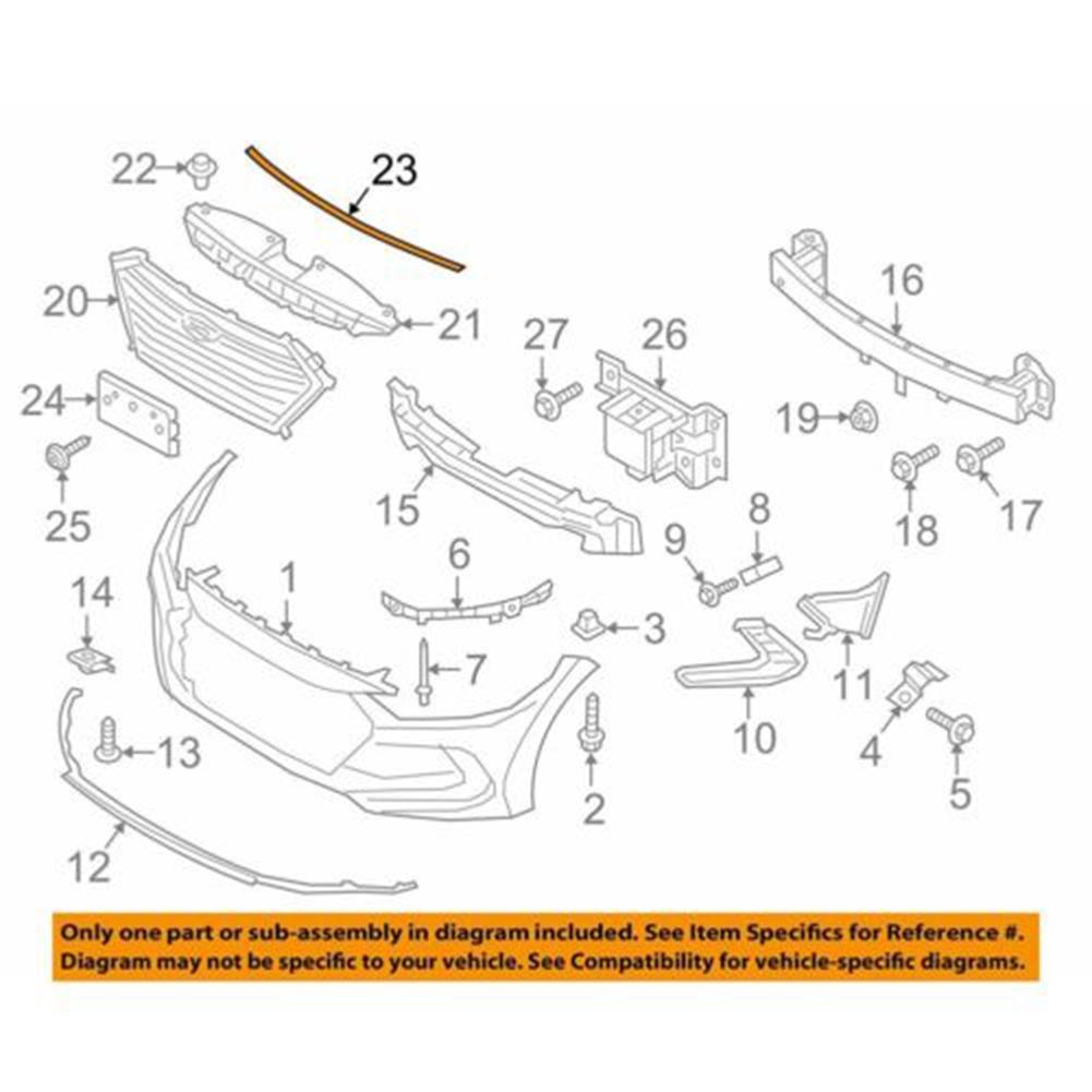 Hood Rubber Seal Strip 2017-2018 Direct Replacement