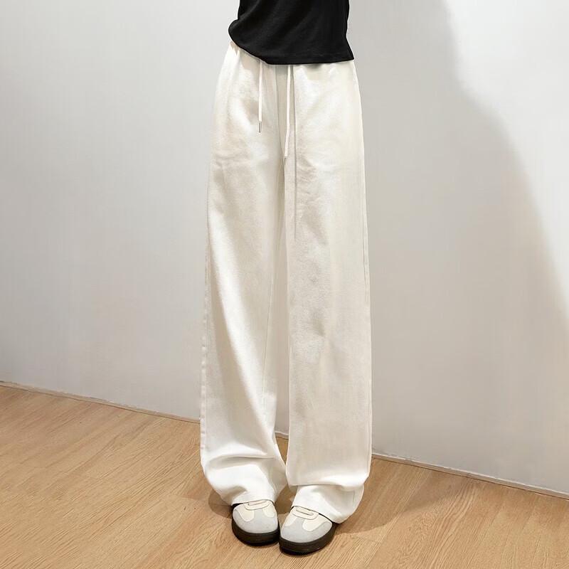 Women s High-Waist Washed Wide-Leg Jeans M