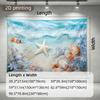 Tapisserie Murale Esthétique Plage Océan Étoile de Mer Nautique Côtière Sous la Mer Polyester Décoration Intérieure Art pour Chambre à Coucher Salle de Bain