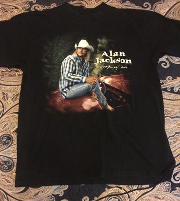 Vintagetröja Alan Jackson Everything I Love Bomull Svart Alla Storlekar För Män TR228 Unisex T-shirt