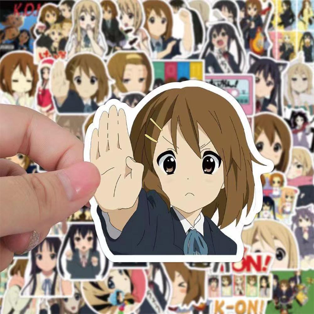 103050pcs KONAnime Music Girl Stickers Cute Hirasawa Yui Cartoon Decals Water Bottle Guitar Phone Laptop Sticker Decoration