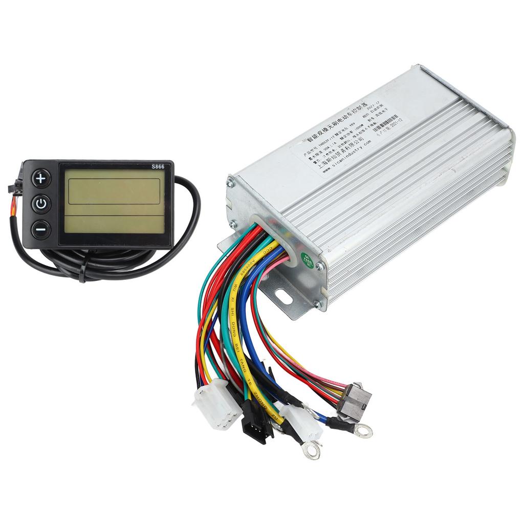 Electric Bicycle Controller Set Brushless Controller Waterproof S866 LCD Display Panel for 1000W Motor 48V