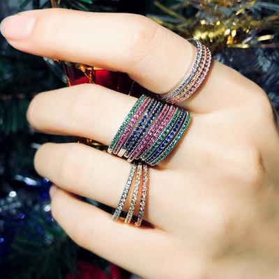 Simple Gold-Plated Micro-Set Aaa Zircon Ring, Wedding Ring