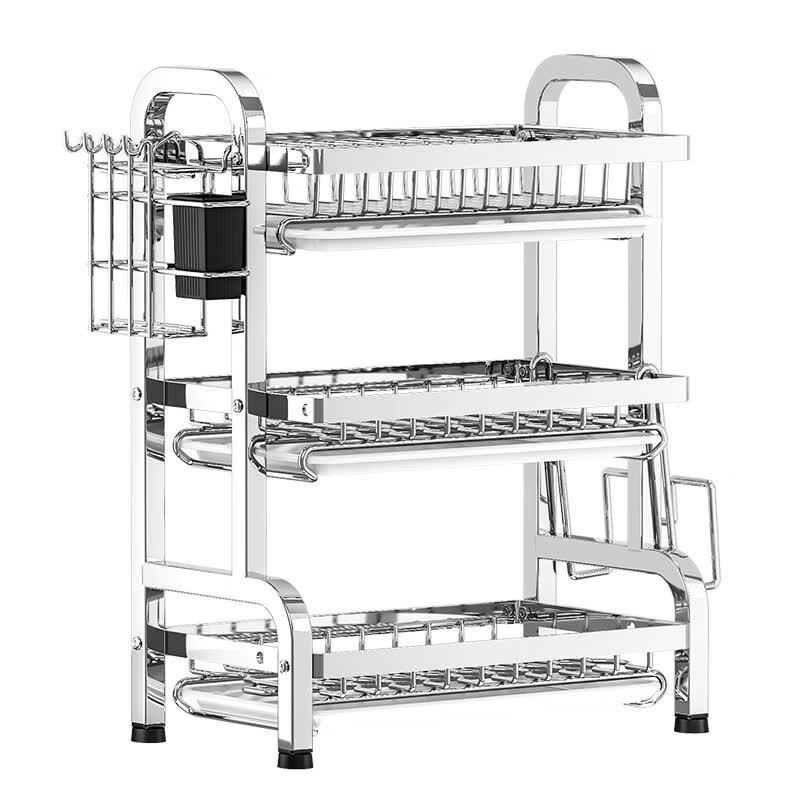 3-Tier Stainless Steel Kitchen Dish Drying Rack