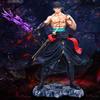 Anime One Piece Figure Three Knife Flow Battle Stance Zoro 2 Head Action Statue Model Doll PVC Collection Toy Boy Gift