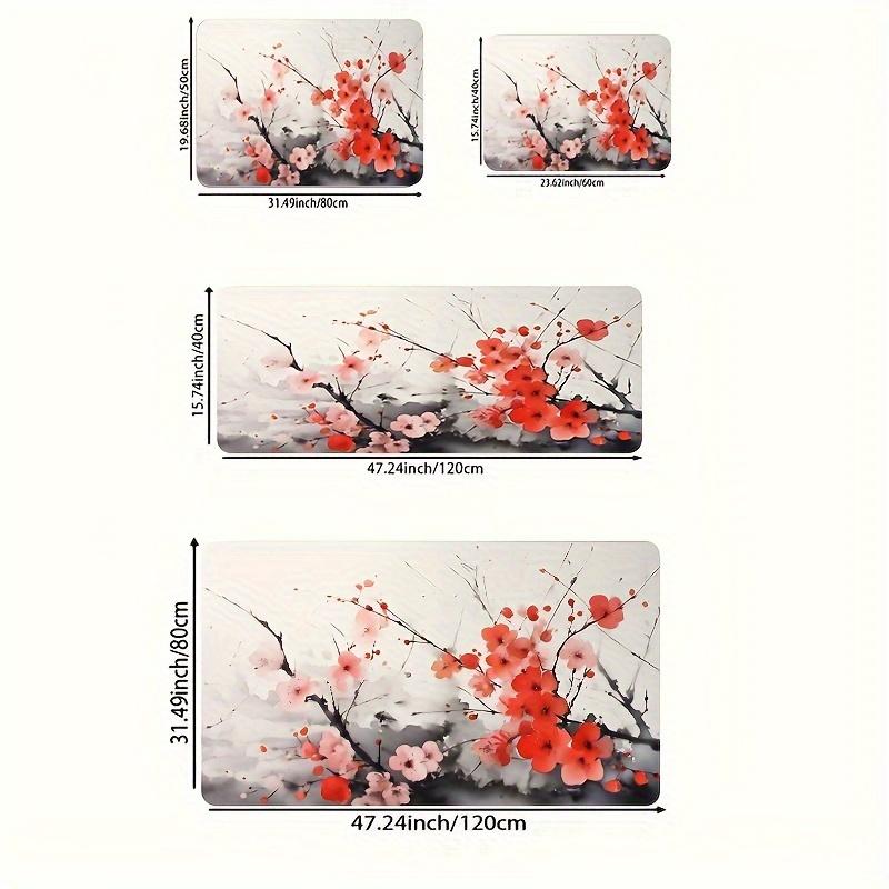 1 ks Podlahová rohož se vzorem čínského inkoustu Moderní kuchyňský polyesterový koberec Protiskluzový Barevný Vnitřní koberec, Pro domácí Koupelnu Ložnici Obývací pokoj Dekor