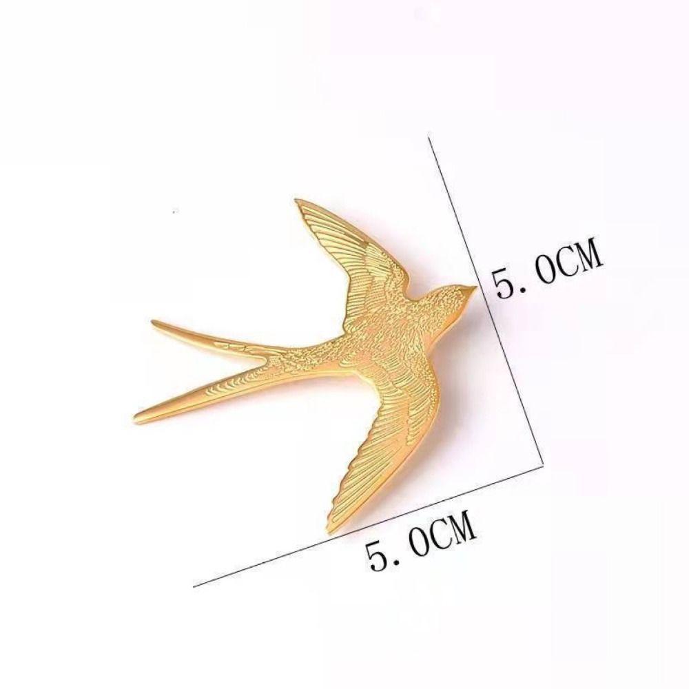 3PCS Swallow Shaped Swallow Brooches Gold Silver Bird Breastpin Swallow Brooch Pins  Jewelry Gift