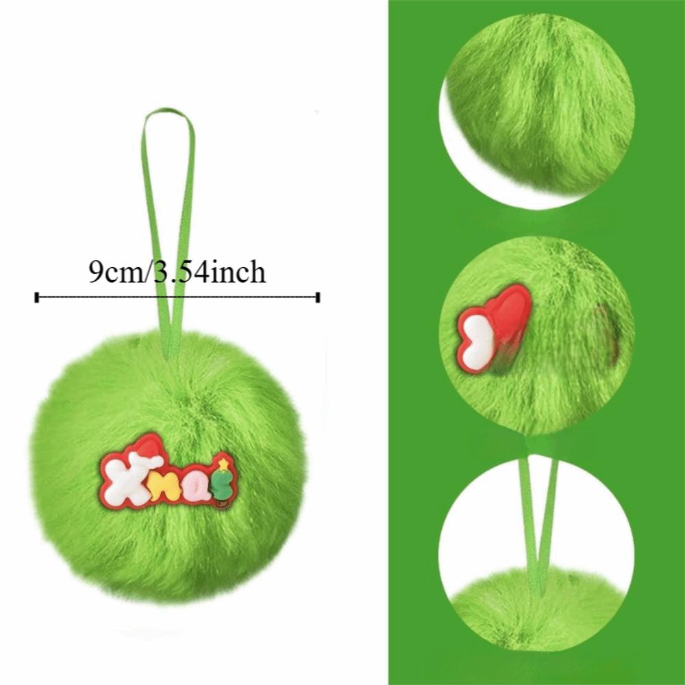6cm Christmas Tree Decoration Ball Plush Christmas Hanging Decorations  New Year