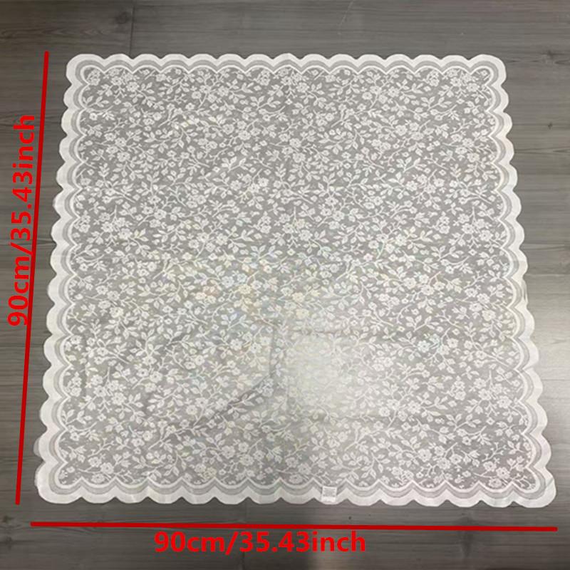 White Lace Tablecloth Vintage Embroidered Reception Table Cloth Decor Party Table Mat Rustic Wedding cover