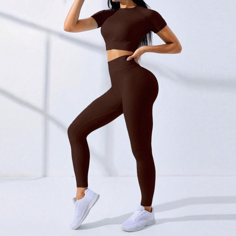 JYL Quick Dry Fitness Yoga Suit Zipper Long Sleeve High Waist Pants
