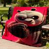 1 szt. Koc flanelowy Kung Fu Panda na zewnątrz, Miękki,
