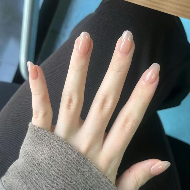 Nude Color Handmade Press-On Nails - Ganlu Temple Inspired Luxury Whitening