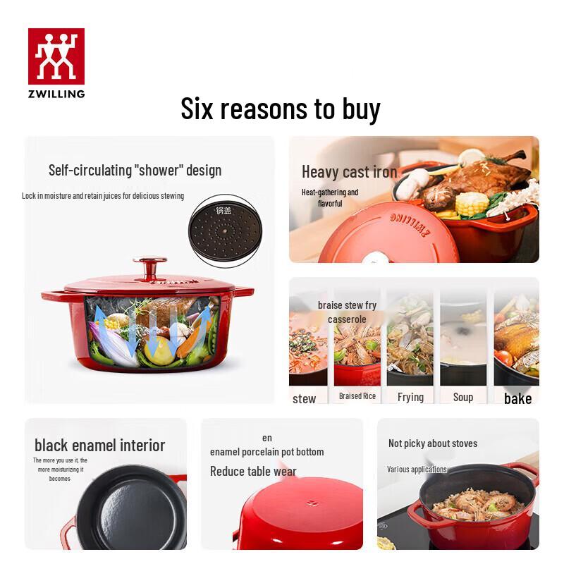 Zwilling 24cm Round Enamel Stew Pot